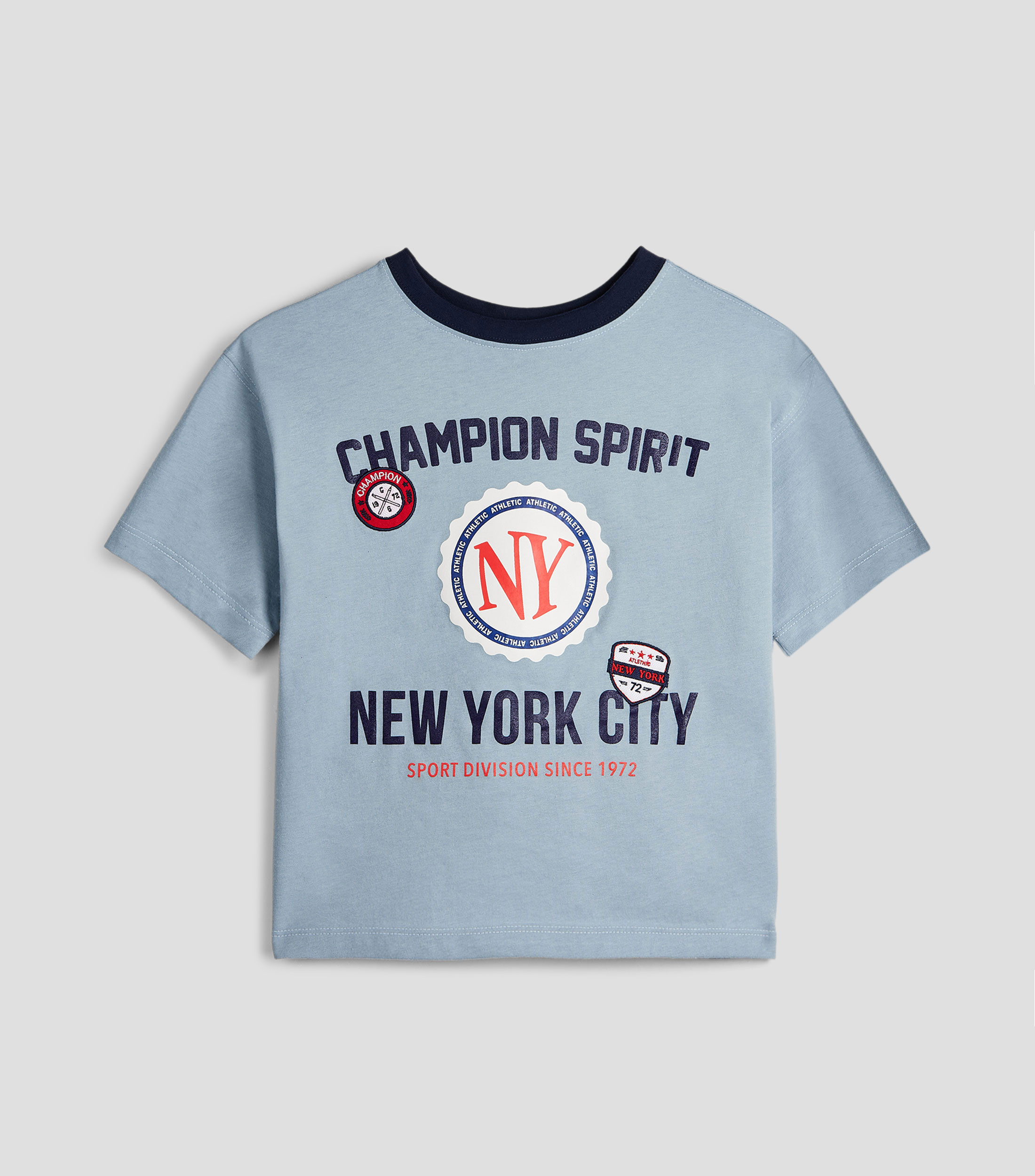 Playera cuello redondo manga corta estampada Niño